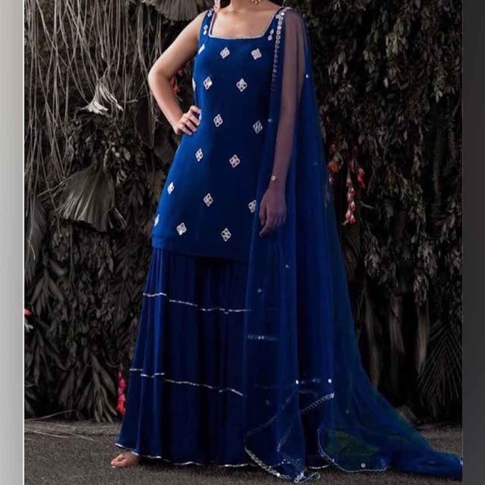 Royal Blue Mirror Indian Suit